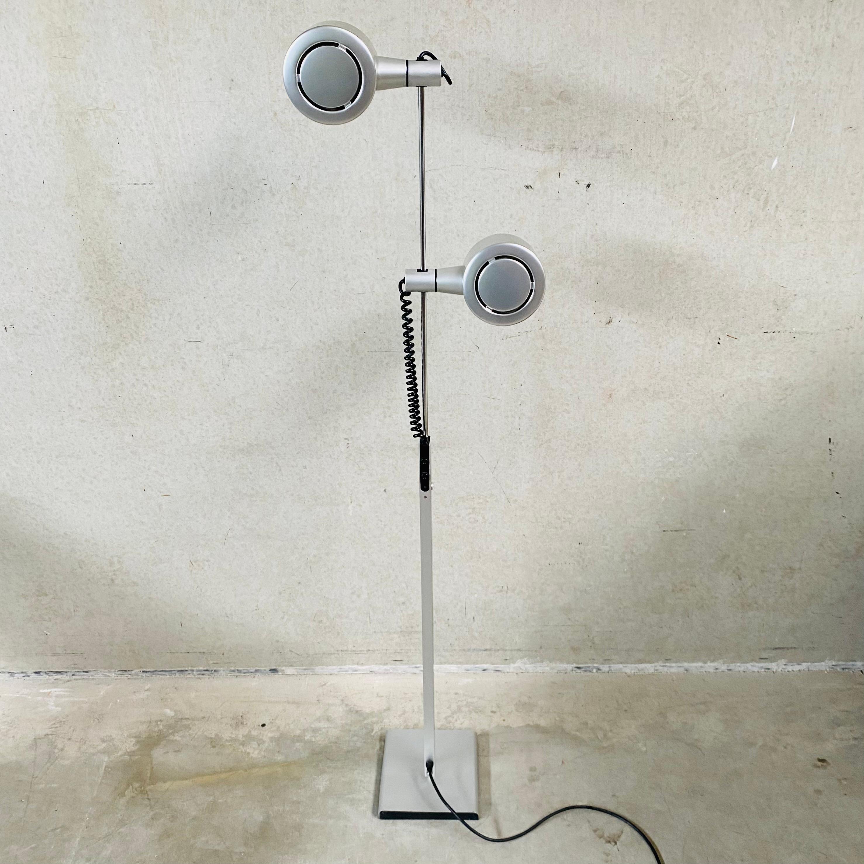 British QC Twin Spotlicht Floor Lamp by Ronald Homes for Conelicht Limited, UK, 1970s For Sale