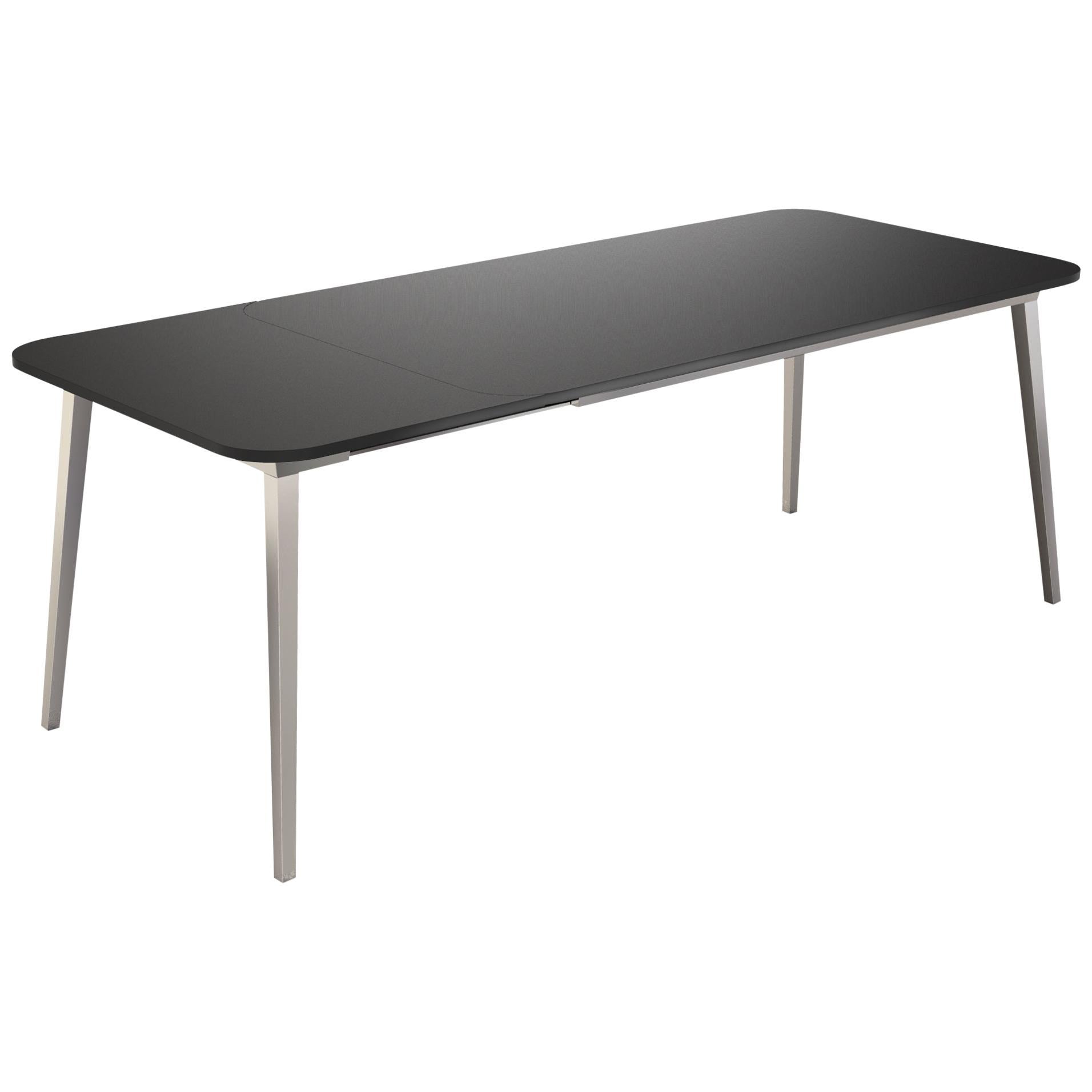 Table d'appoint moderne en bois noir et aluminium par Nika Zupanc