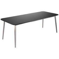 Modern Black Wood Aluminum Side Table By Nika Zupanc