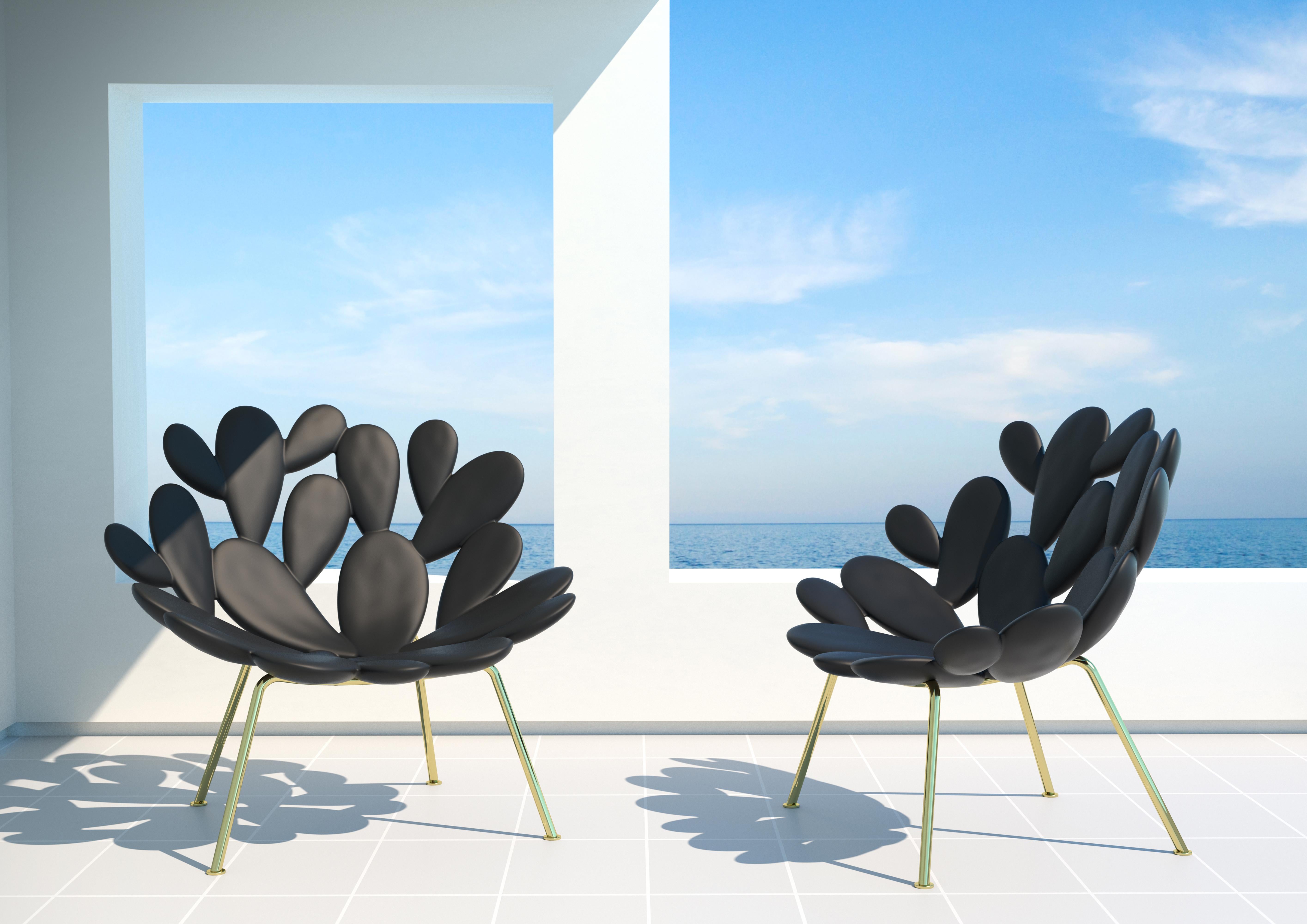 Moderner Sessel oder Akzentsessel aus Messing in Schwarz, Weiß oder Grün von Marcantonio im Angebot 11