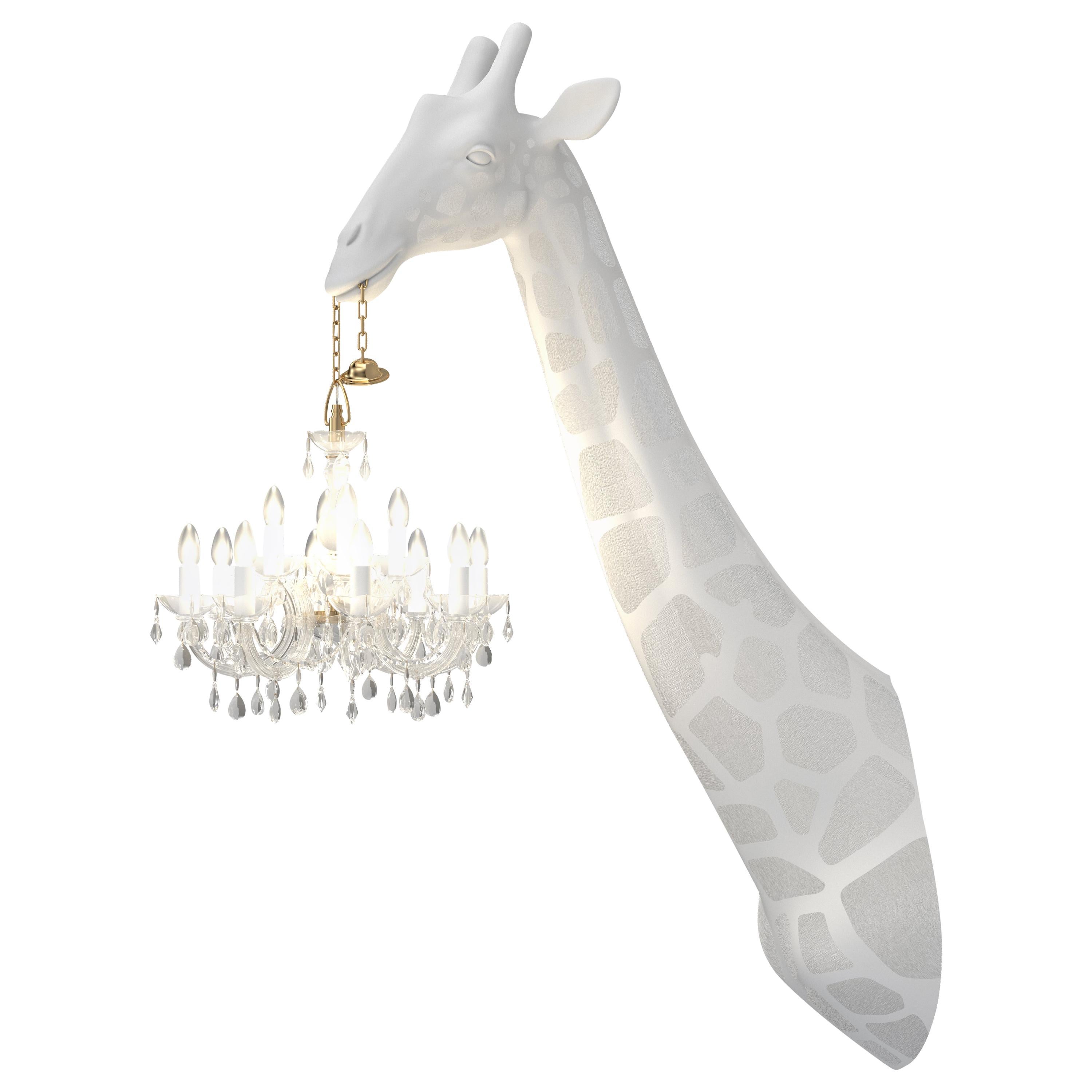 For Sale: White Modern 5.5 Foot White or Black Giraffe Wall Lamp Sconce Chandalier