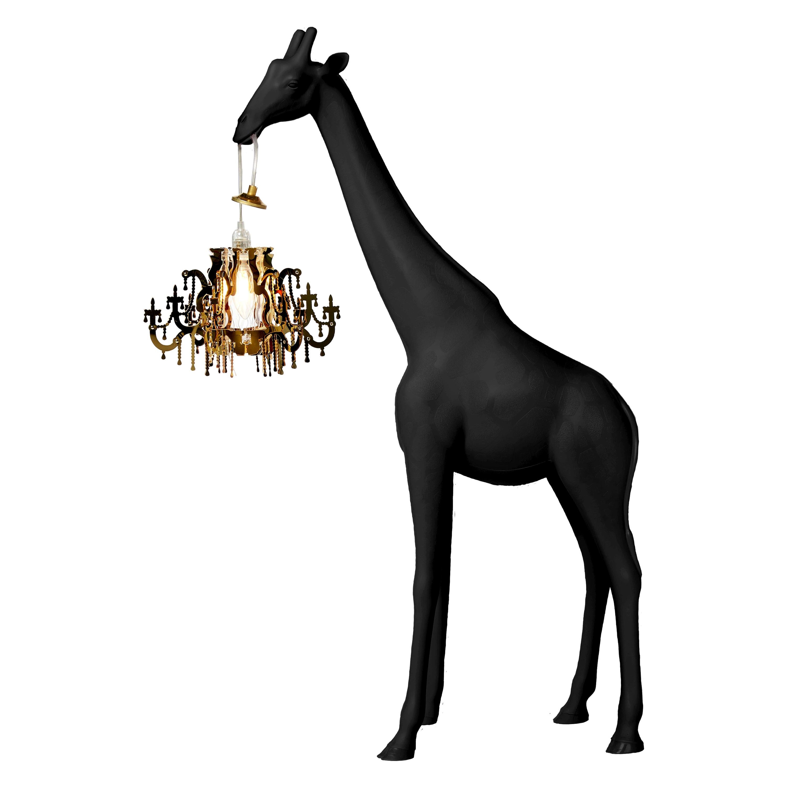 For Sale: Black Modern Black White Gray or Pink Giraffe Indoor or Outdoor Chandelier Lamp