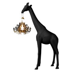 Modern Black White Gray or Pink Giraffe Indoor or Outdoor Chandelier Lamp
