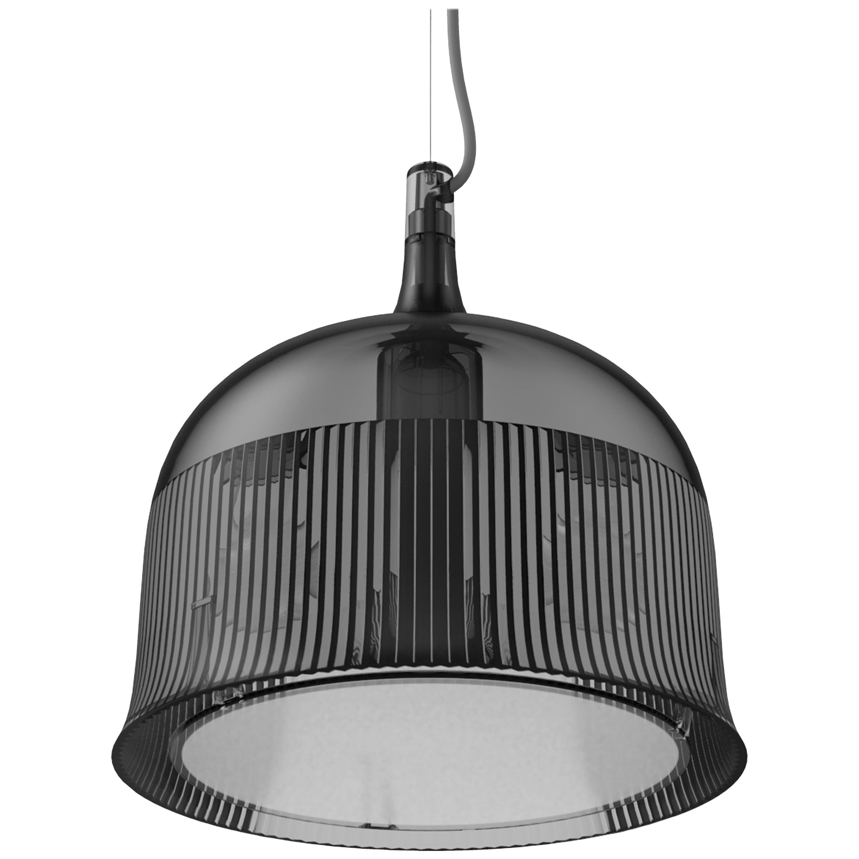 Black Modern Plastic Black or Clear Diffused Bell Pendant Lamp