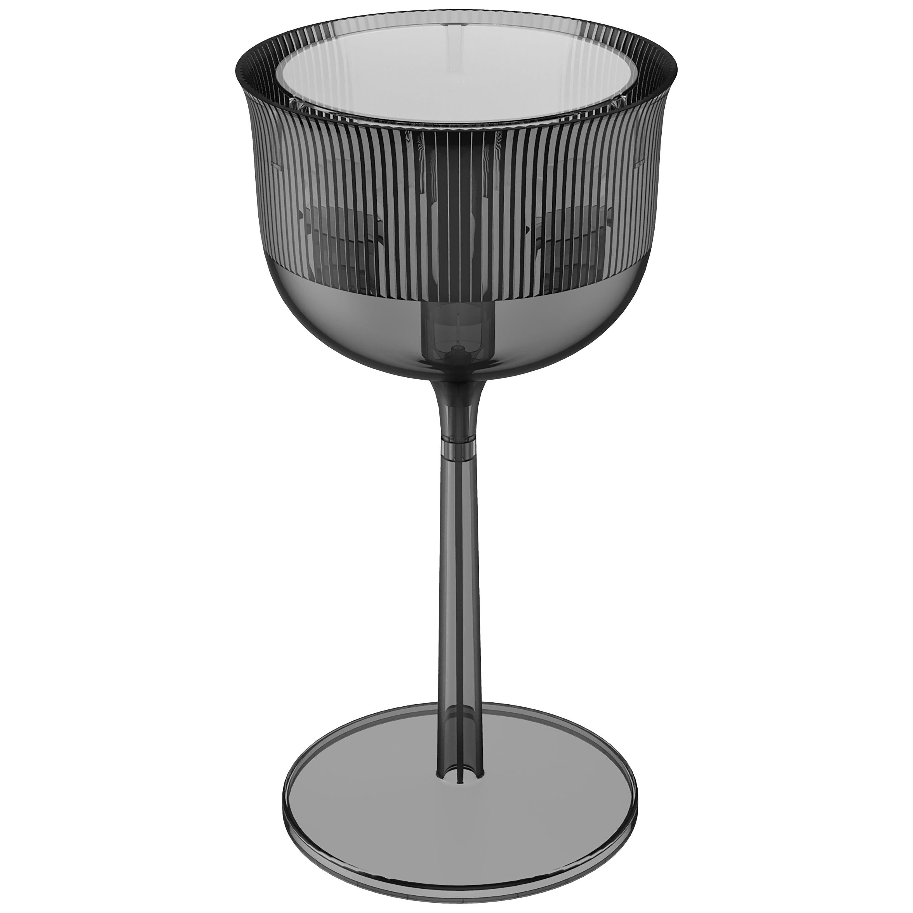 Black (Smoke) Medium Chalice Plastic Black Table Lamp by Stefano Giovannoni