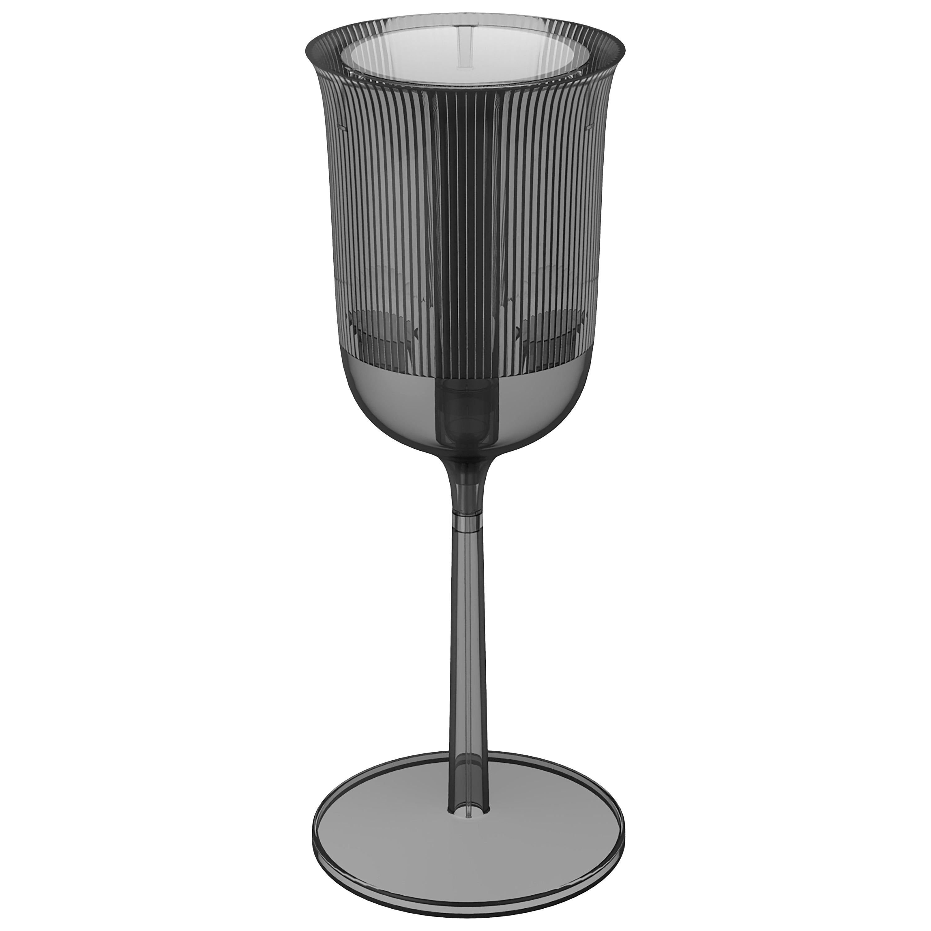 For Sale: Black (Smoke) Small Chalice Plastic Black Table Lamp by Stefano Giovannoni