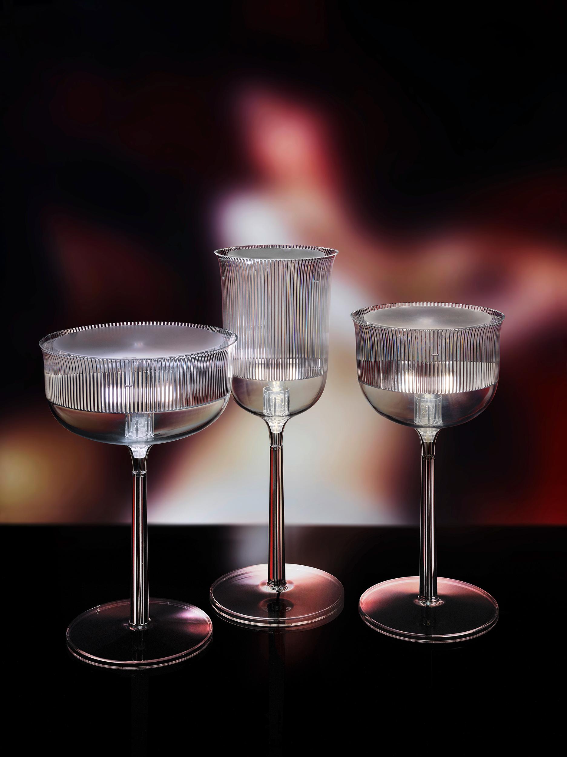 Modern Chalice Plastic Black or Trasparent Table Lamp by Stefano Giovannoni In New Condition In Origgio (VA), IT