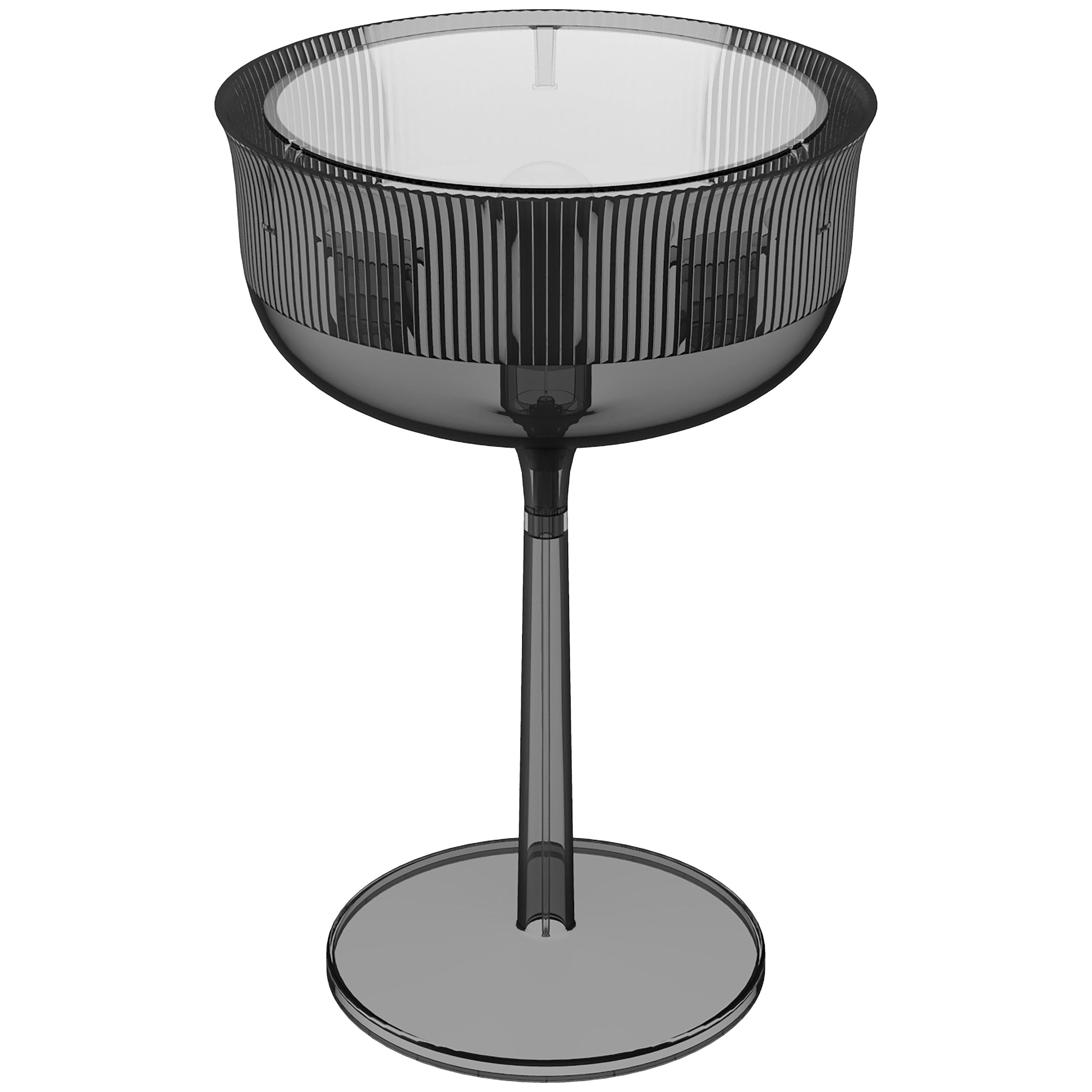 Black (Smoke) Modern Chalice Plastic Black or Trasparent Table Lamp by Stefano Giovannoni
