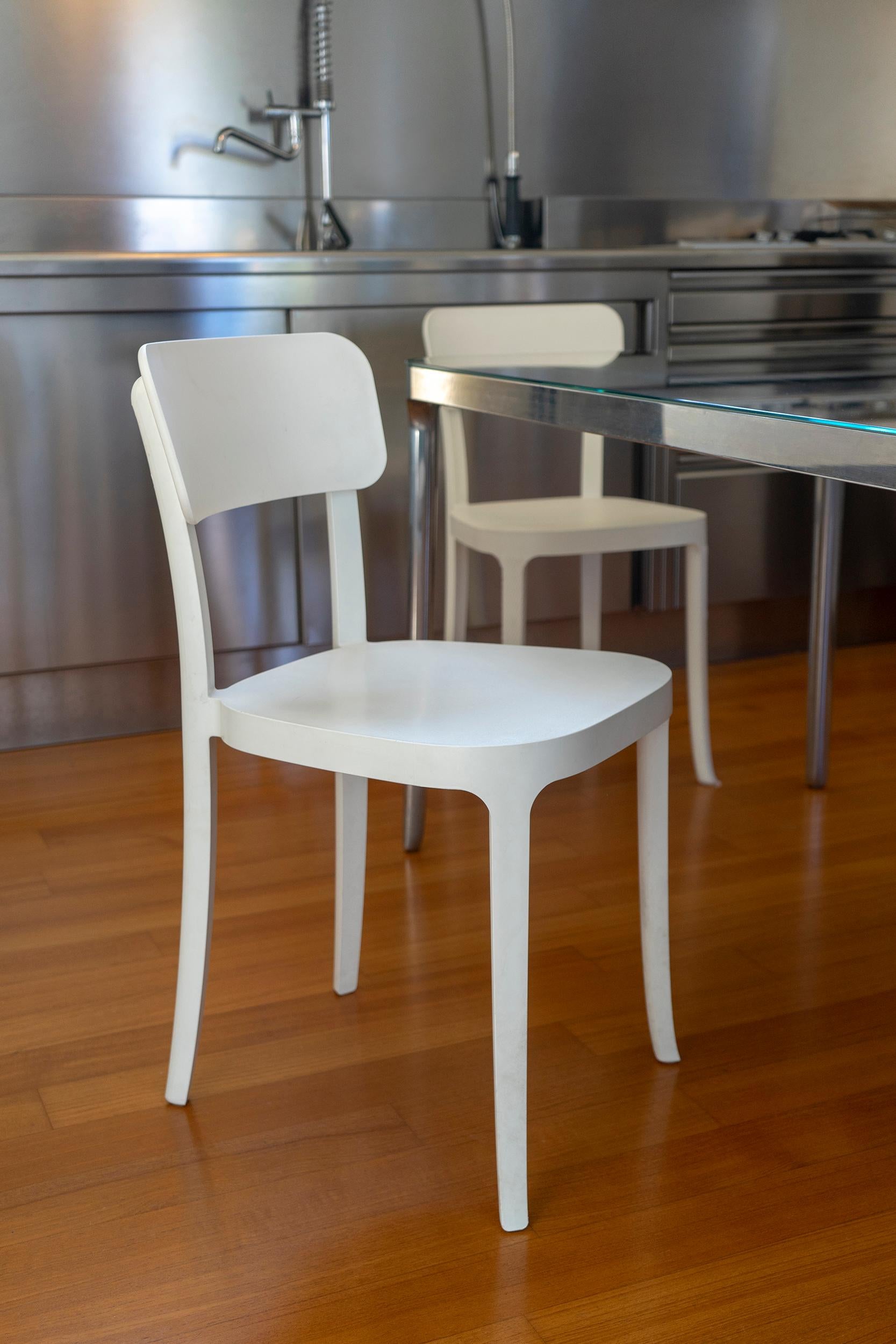 Modern Lightweight Plastic Black or White Dining Side Chair Set of 2 15