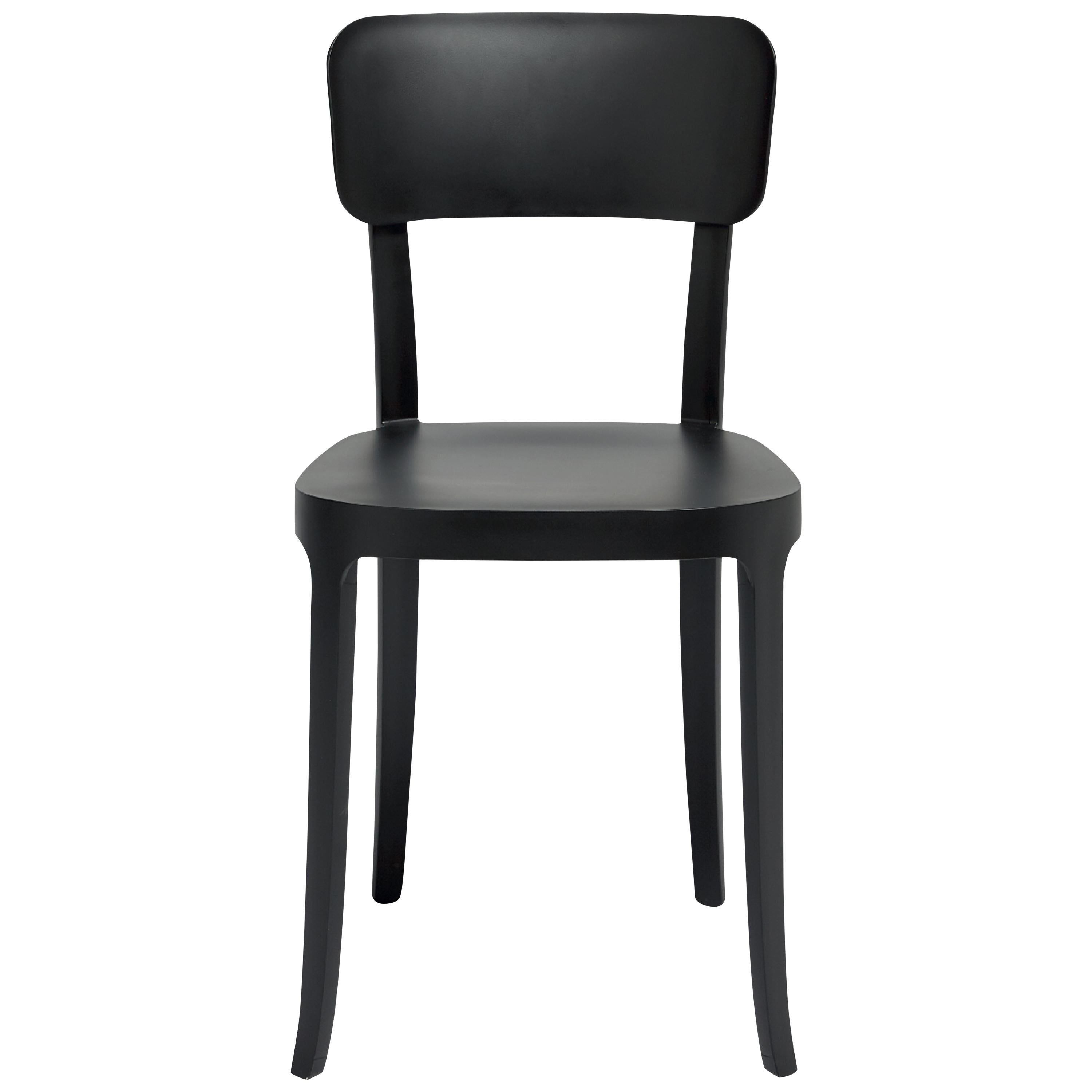 Black Modern Lightweight Plastic Black or White Dining Side Chair Set of 2