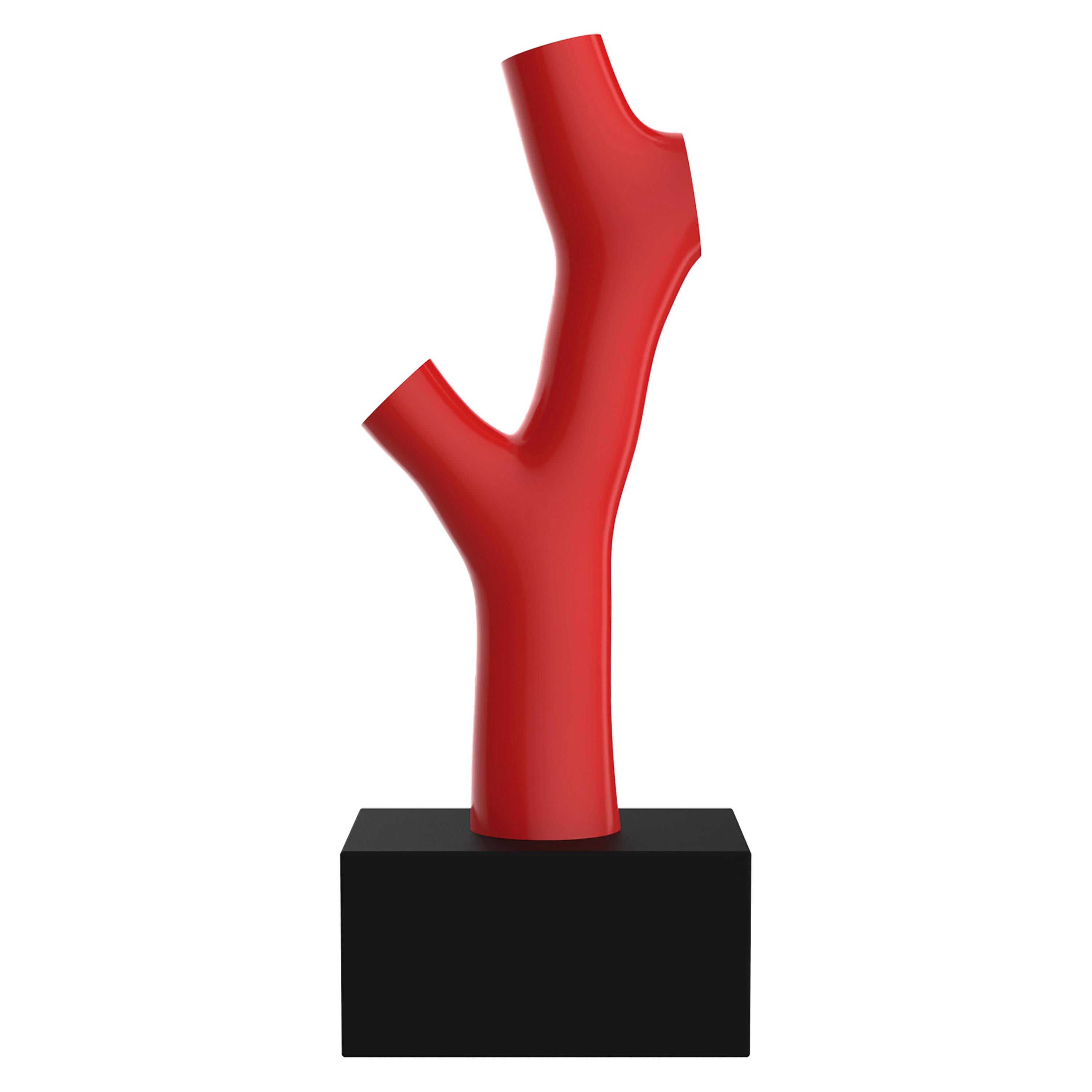 Vase ou objet décoratif moderne en forme de fleur en corail rouge par Andrea Branzi