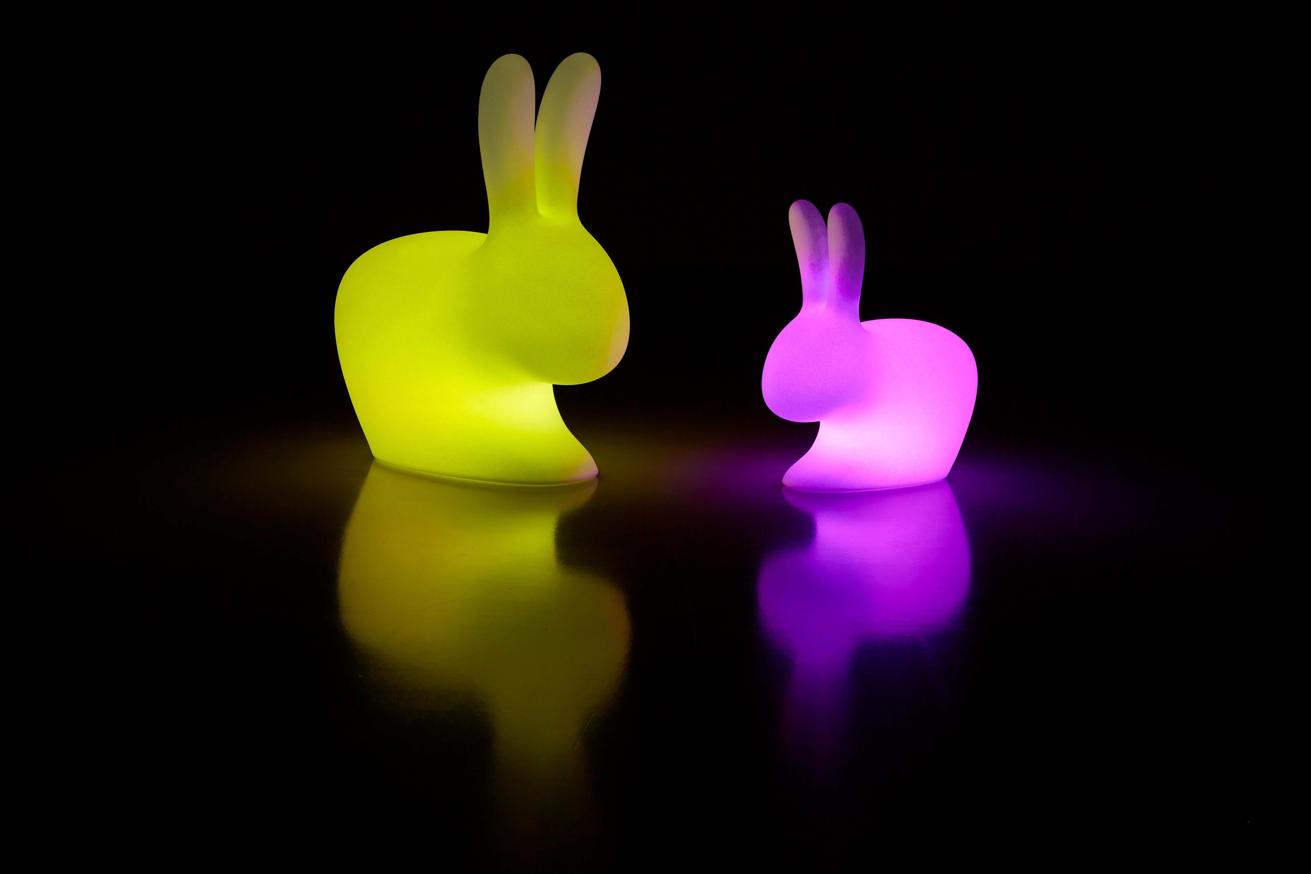 italien Grande lampe décorative moderne en forme de lapin blanc par Stefano Giovannoni en vente