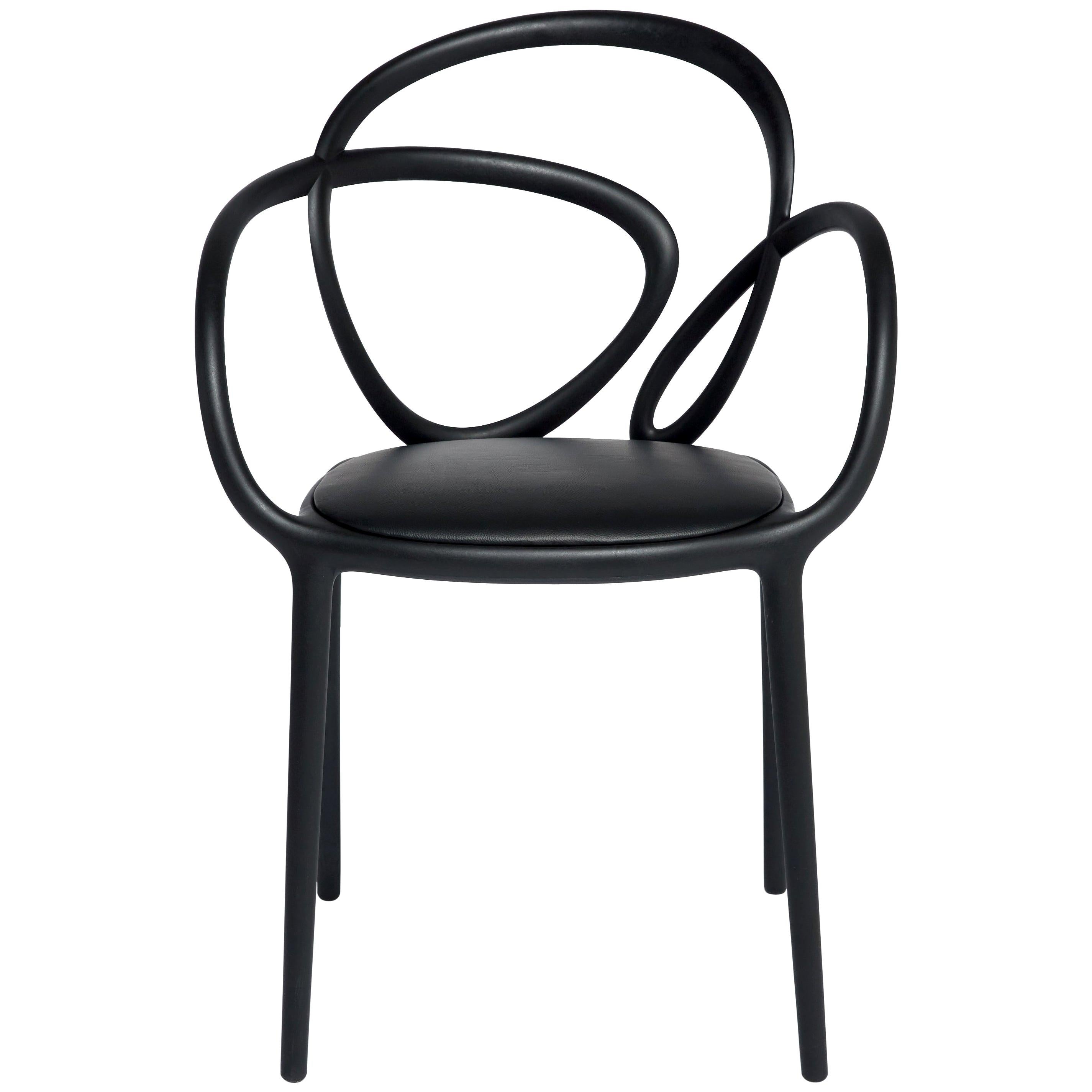 For Sale: Black Modern Black Green Beige or White Nordic Loop Dining or Accent Chair Set of 2