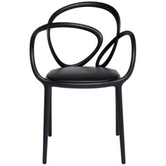 Modern Black Green Beige or White Nordic Loop Dining or Accent Chair Set of 2 