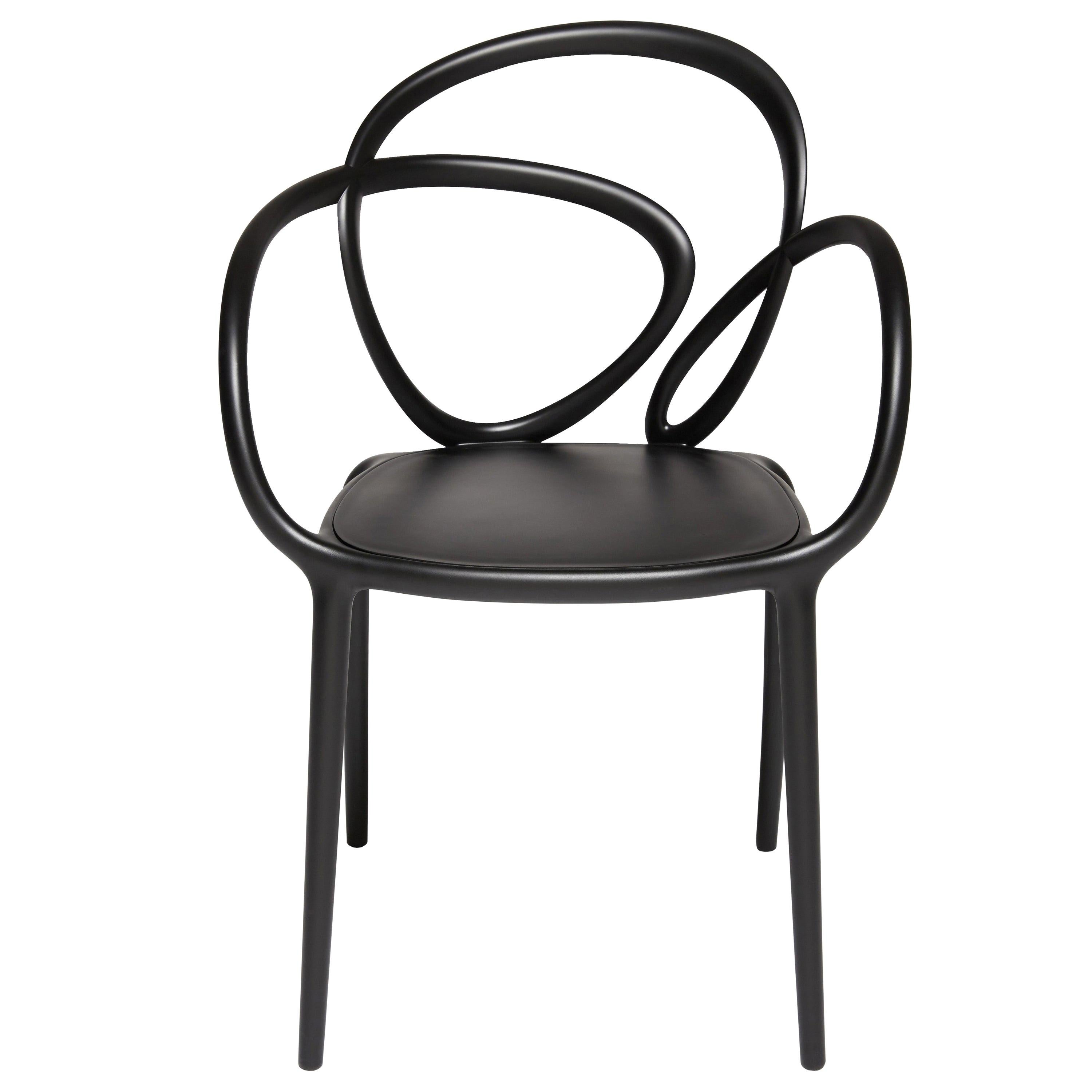 For Sale: Black Modern Black Green Beige or White Nordic Loop Dining or Accent Chair Set of 2