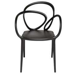 Modern Black Green Beige or White Nordic Loop Dining or Accent Chair Set of 2 