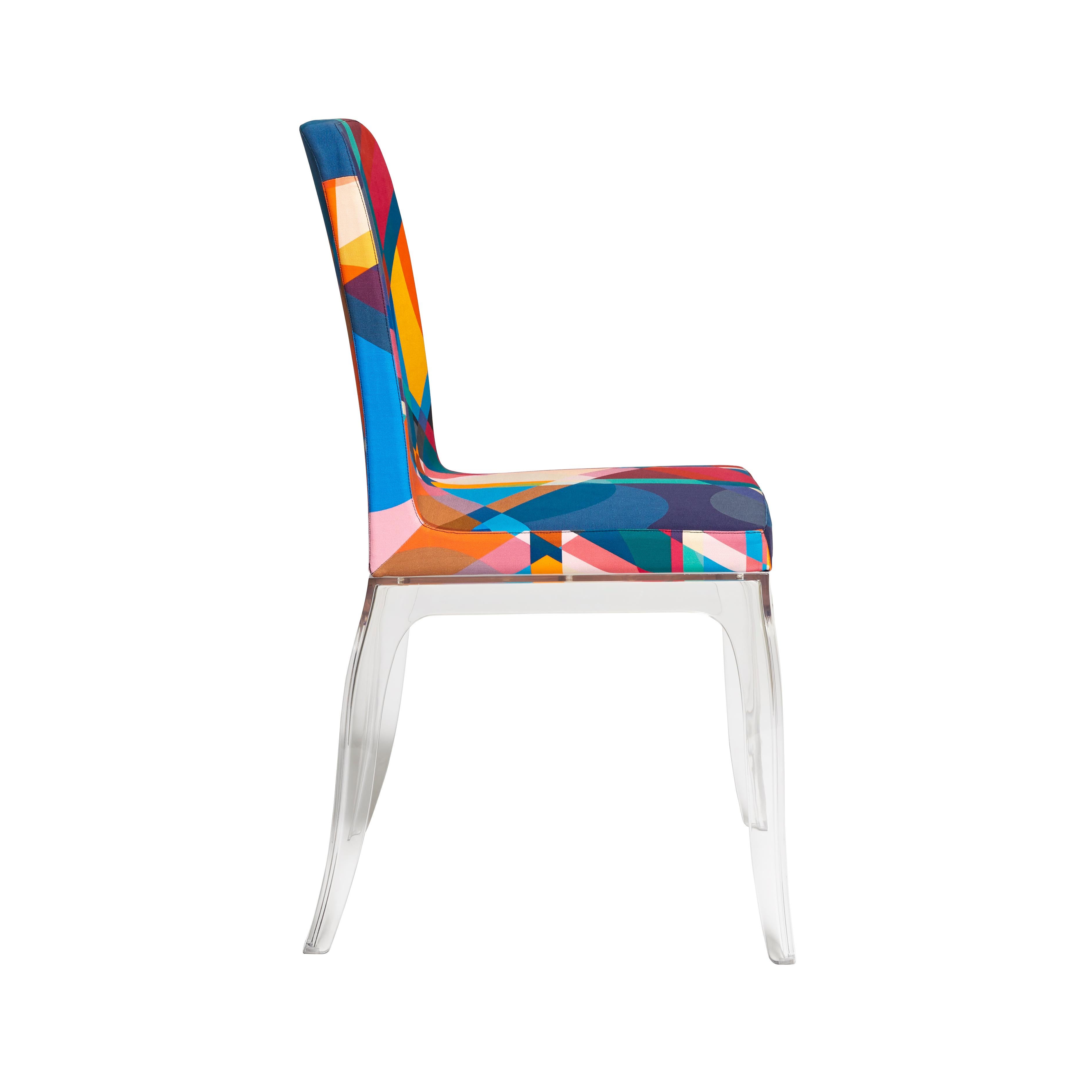 Moderne Chaise de salle à manger ou d'appoint moderne en tissu jacquard multicolore par Marcel Wanders en vente