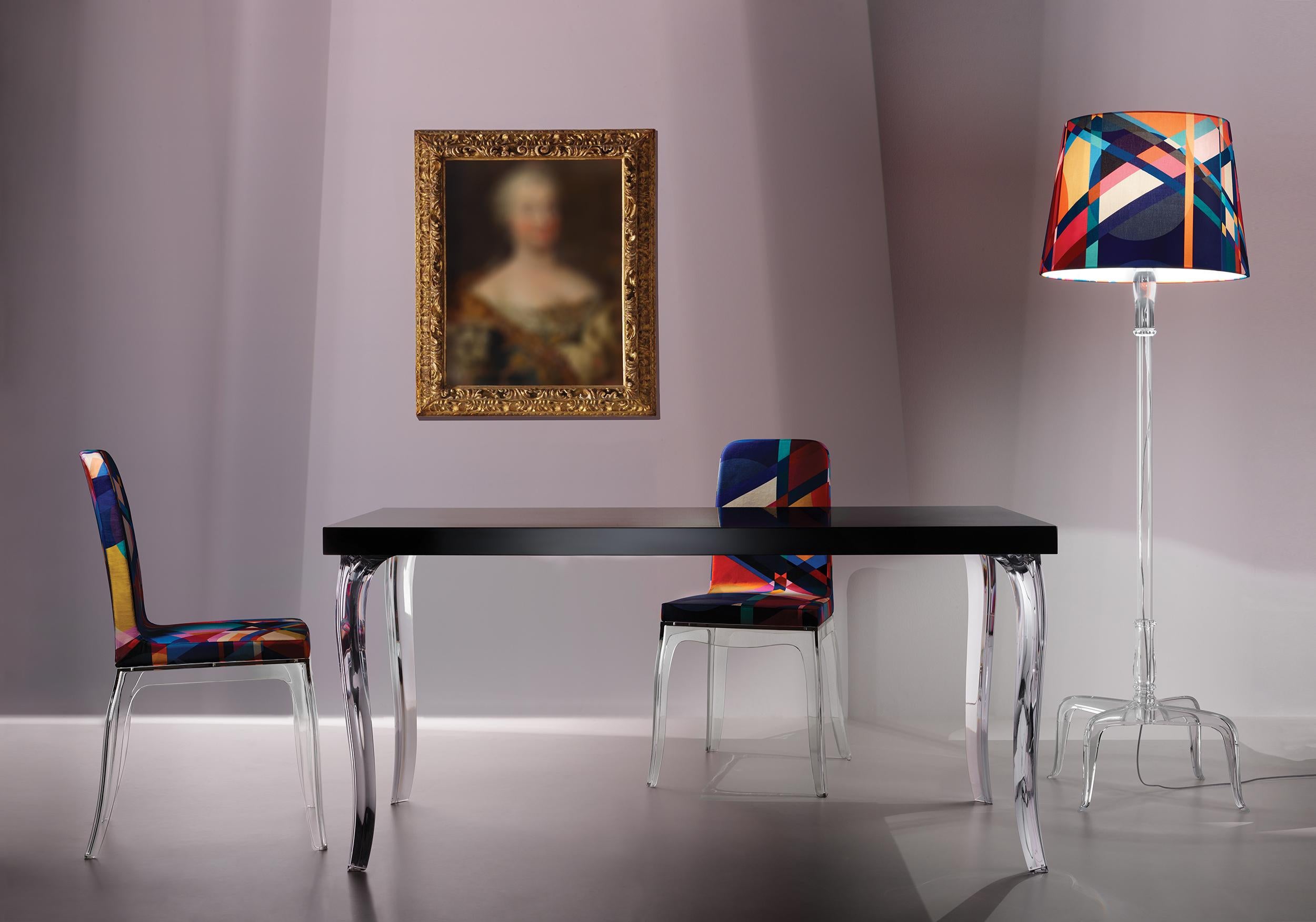 XXIe siècle et contemporain Chaise de salle à manger ou d'appoint moderne en tissu jacquard multicolore par Marcel Wanders en vente