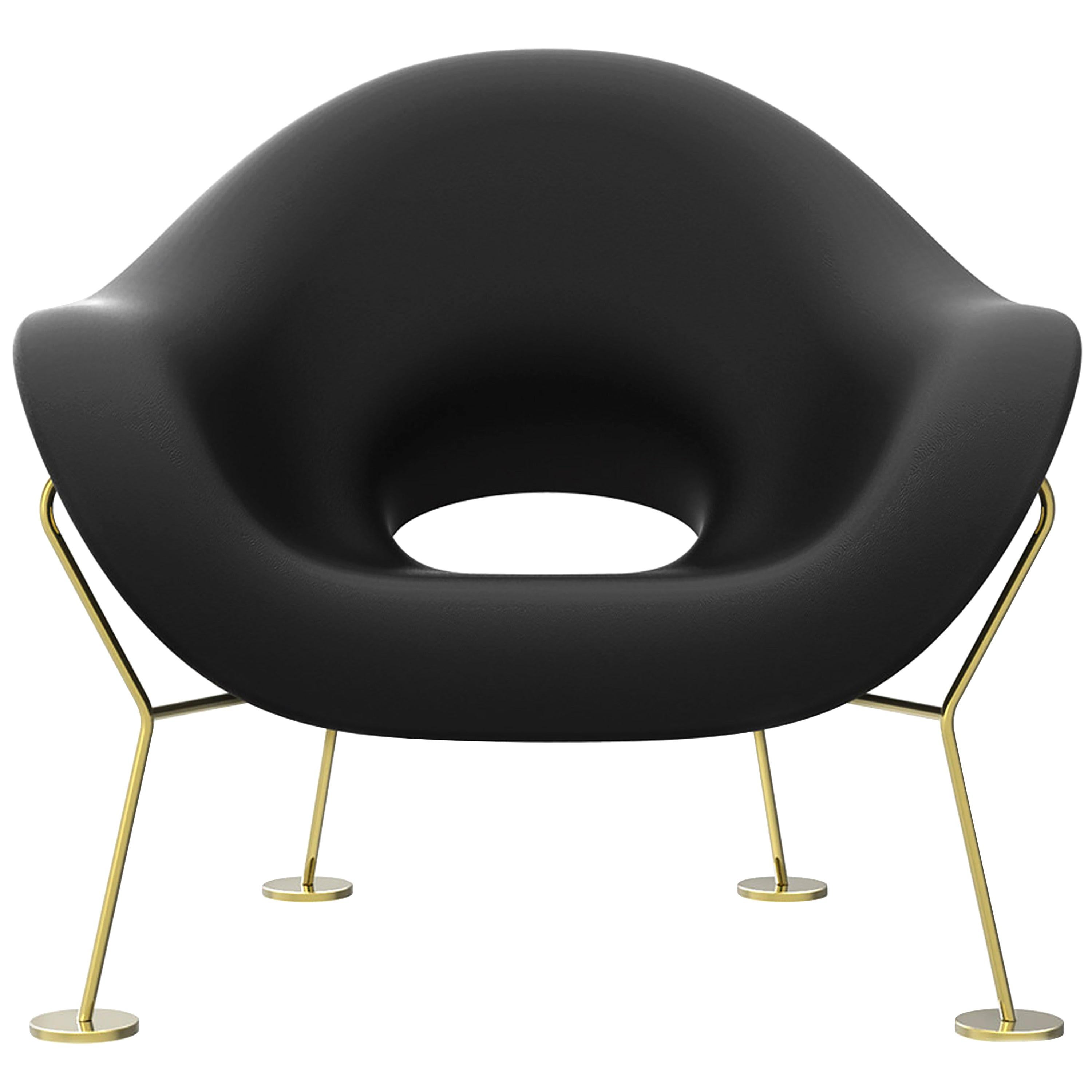 Im Angebot: Moderner Sessel oder Esszimmerstuhl aus Messing in Schwarz, Weiß, Grün oder Rosa (Black)