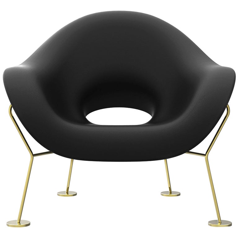 Qeeboo Pupa Armchair Brass Base Indoor by Andrea Branzi 1