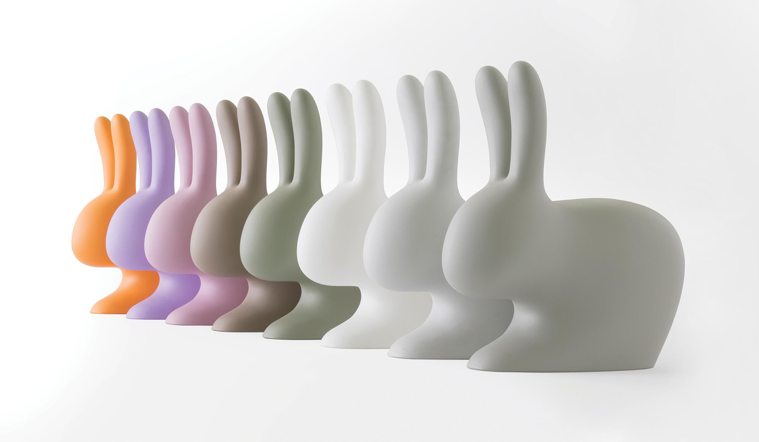 Silla de centro moderna negro verde gris blanco naranja rosa rojo morado o azul conejo en venta 6