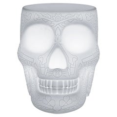 Modern Mexican Calavera Skull Stool or Side Table Lamp By Studio Job