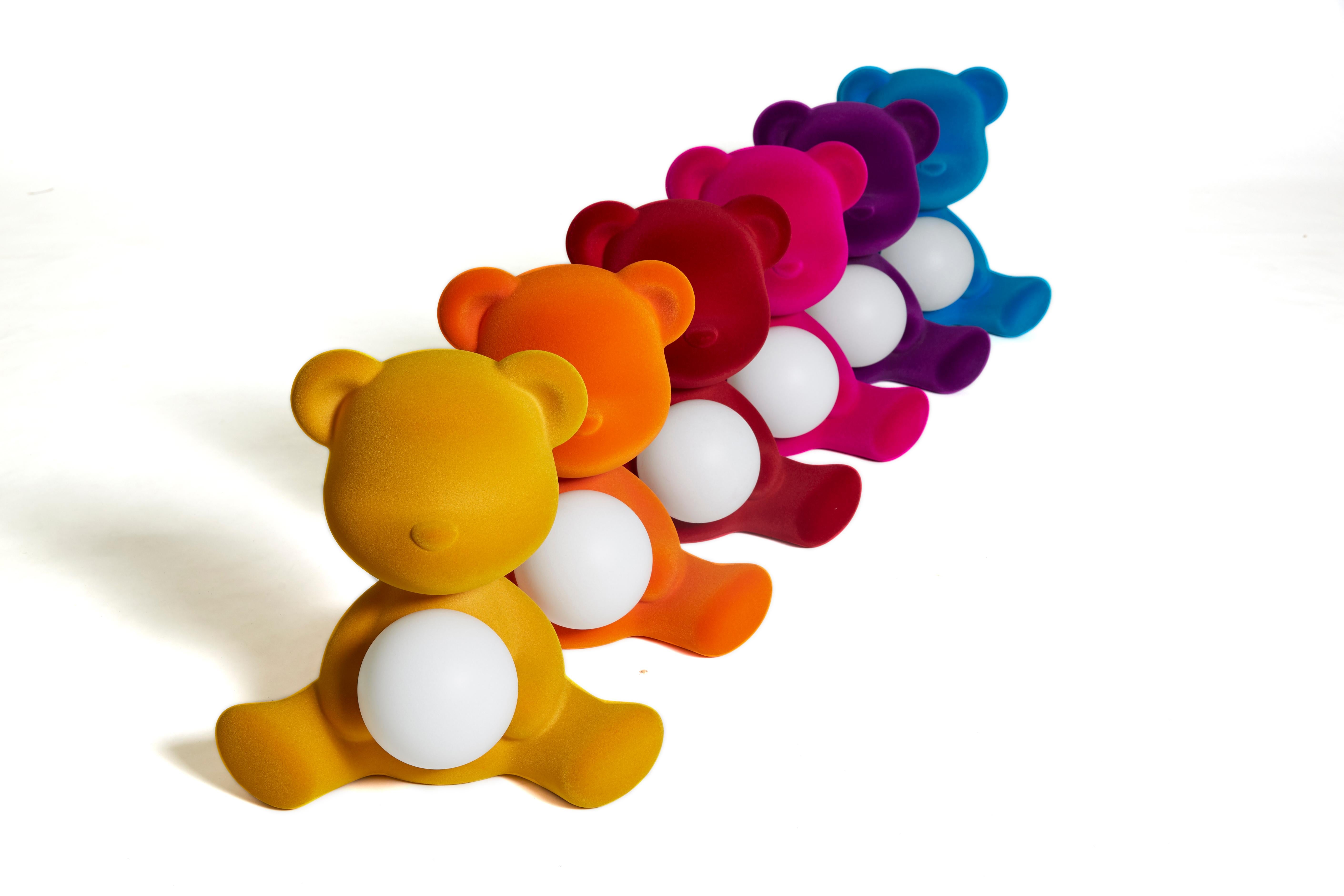 Lampe de table ou lampadaire moderne sculpturale Teddybear en velours jaune en vente 62