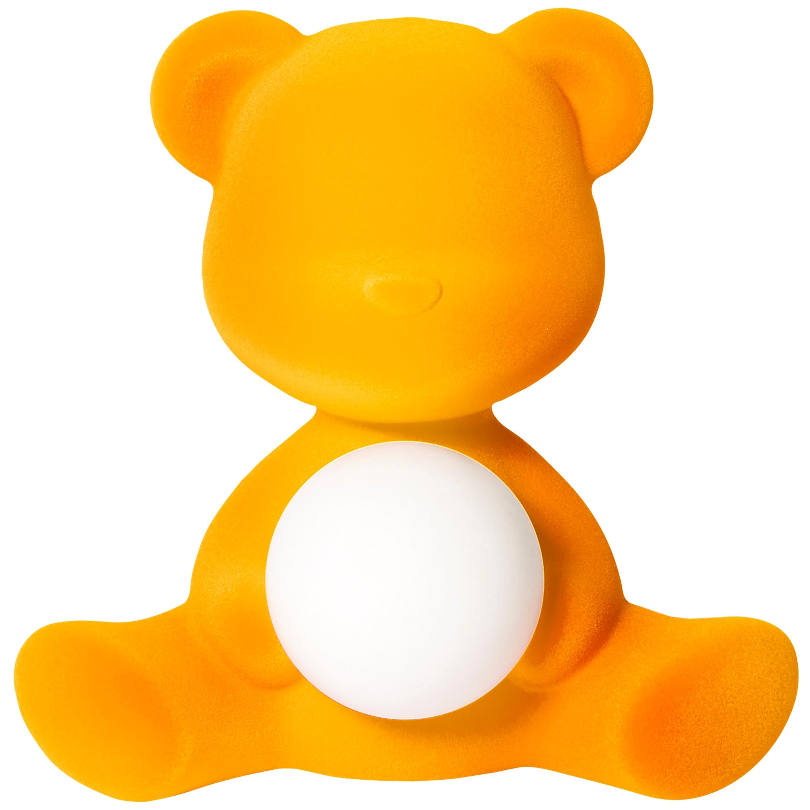 Lampe de table ou lampadaire moderne sculpturale Teddybear en velours jaune