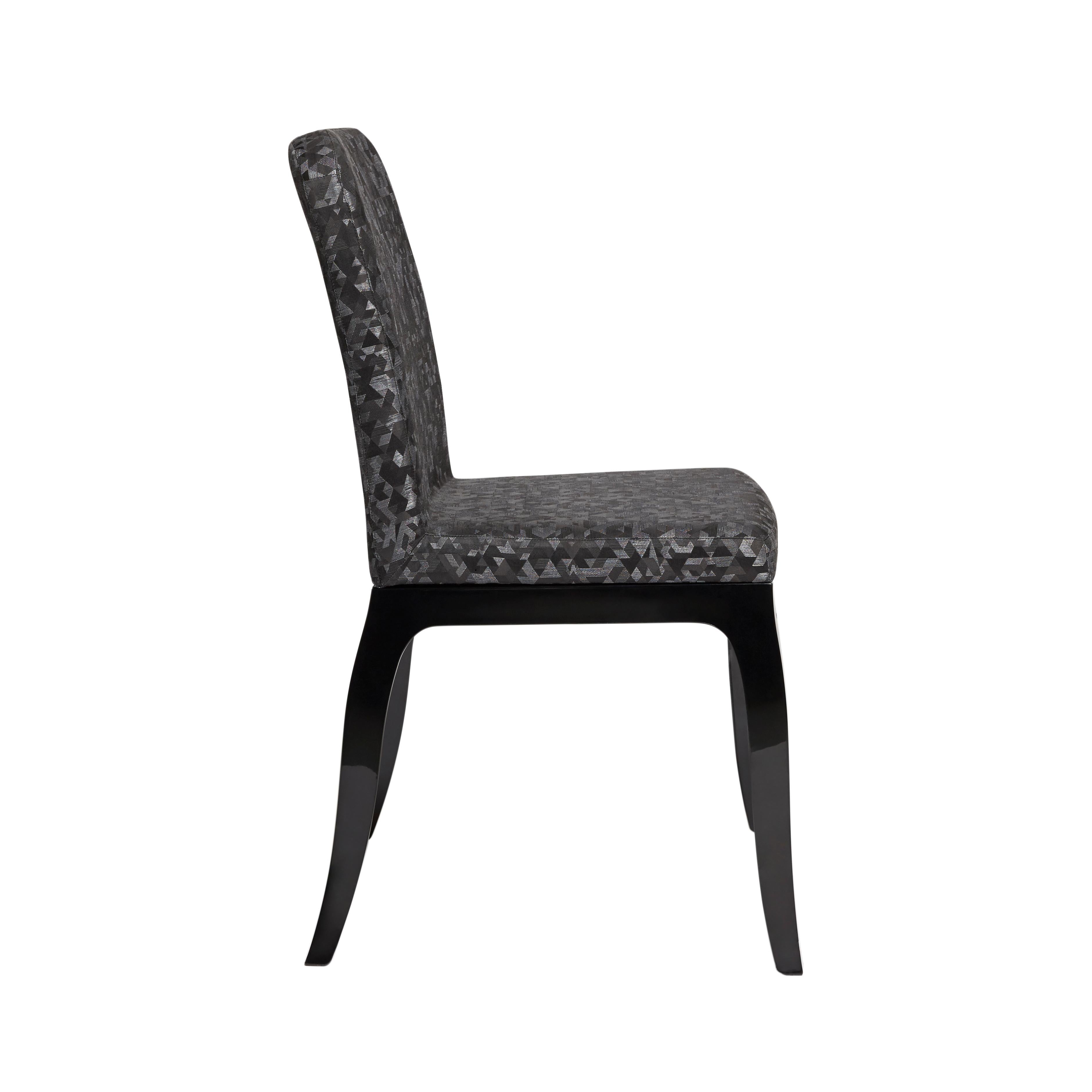 Moderne Chaise de salle à manger ou d'appoint moderne en tissu noir et gris par Marcel Wanders en vente