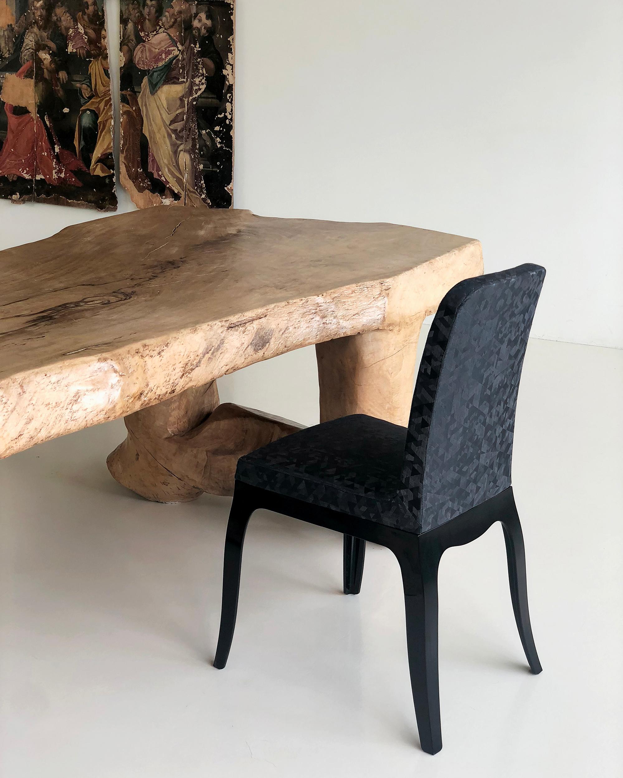 Plastica Sedia da pranzo o da salotto moderna in tessuto nero e grigio di Marcel Wanders in vendita