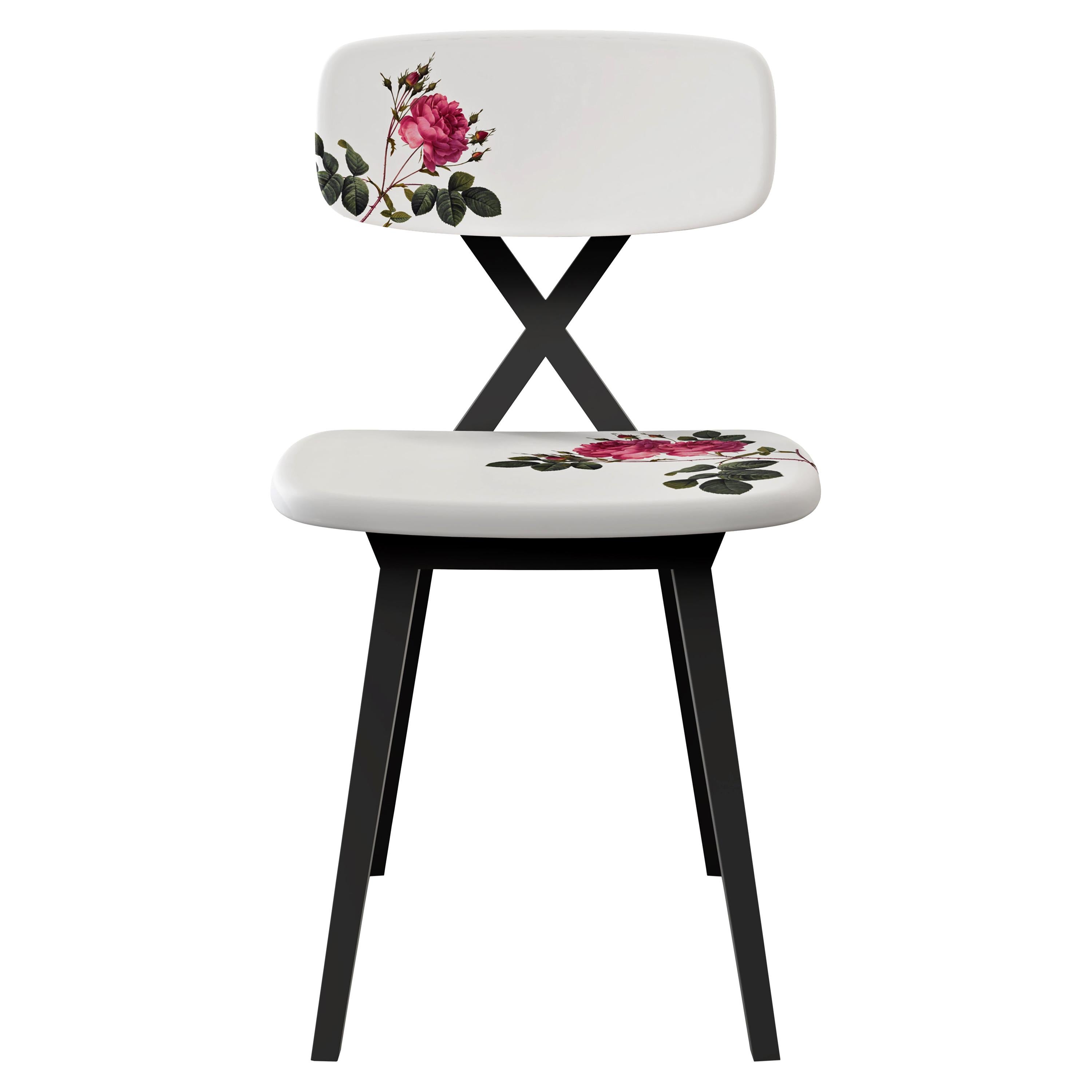 Modern Flower Dark Wood Dining Chair By Nika Zupanc