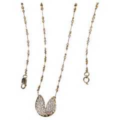 Qeelin 18K Rose Gold Diamond Xin Yen Fortune Cookie Pendant Necklace