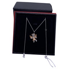 Qeelin 18K Two-Tone Gold Pavé Diamond Fairy Bo Bo Pendant Necklace