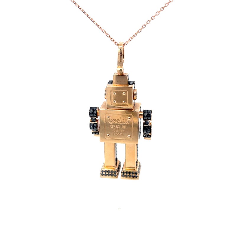 Qeelin Diamond Roobot Pendant 18K Rose Gold at 1stDibs | qeelin nz