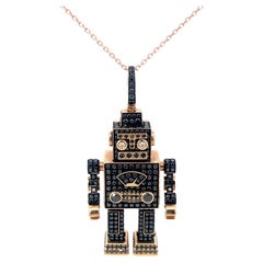 Qeelin Diamond Roobot Pendant 18K Rose Gold