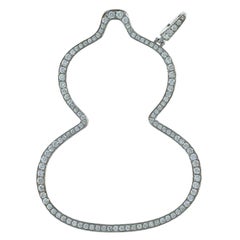Qeelin Large Wulu Pendant 18k White Gold & Diamond Pendant