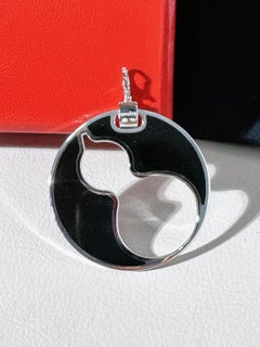 Qeelin Vintage 18K White Gold Black Onyx Pendant