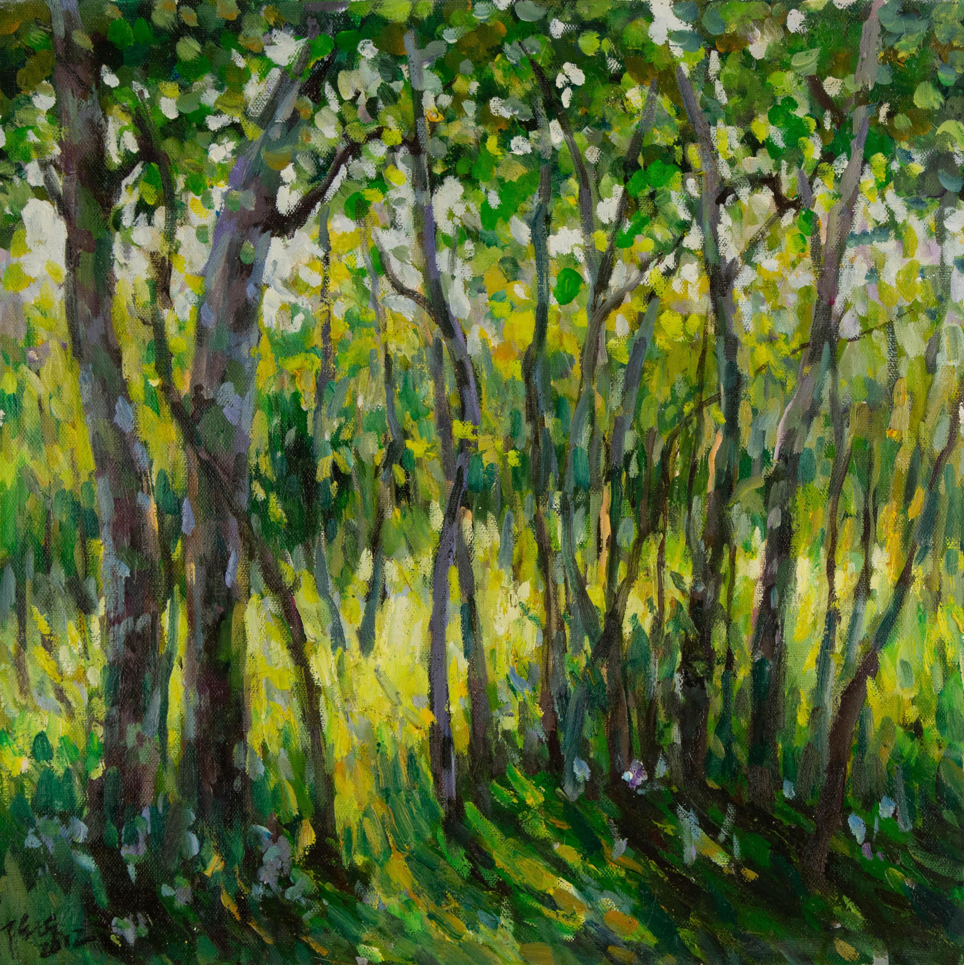 Qi Chen Contemporary Original Oil On Canvas "Frühling Licht und Schatten"