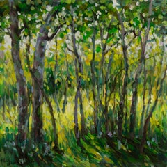 Qi Chen Huile originale contemporaine sur toile "Spring Light And Shadow" (ombre et lumière du printemps)