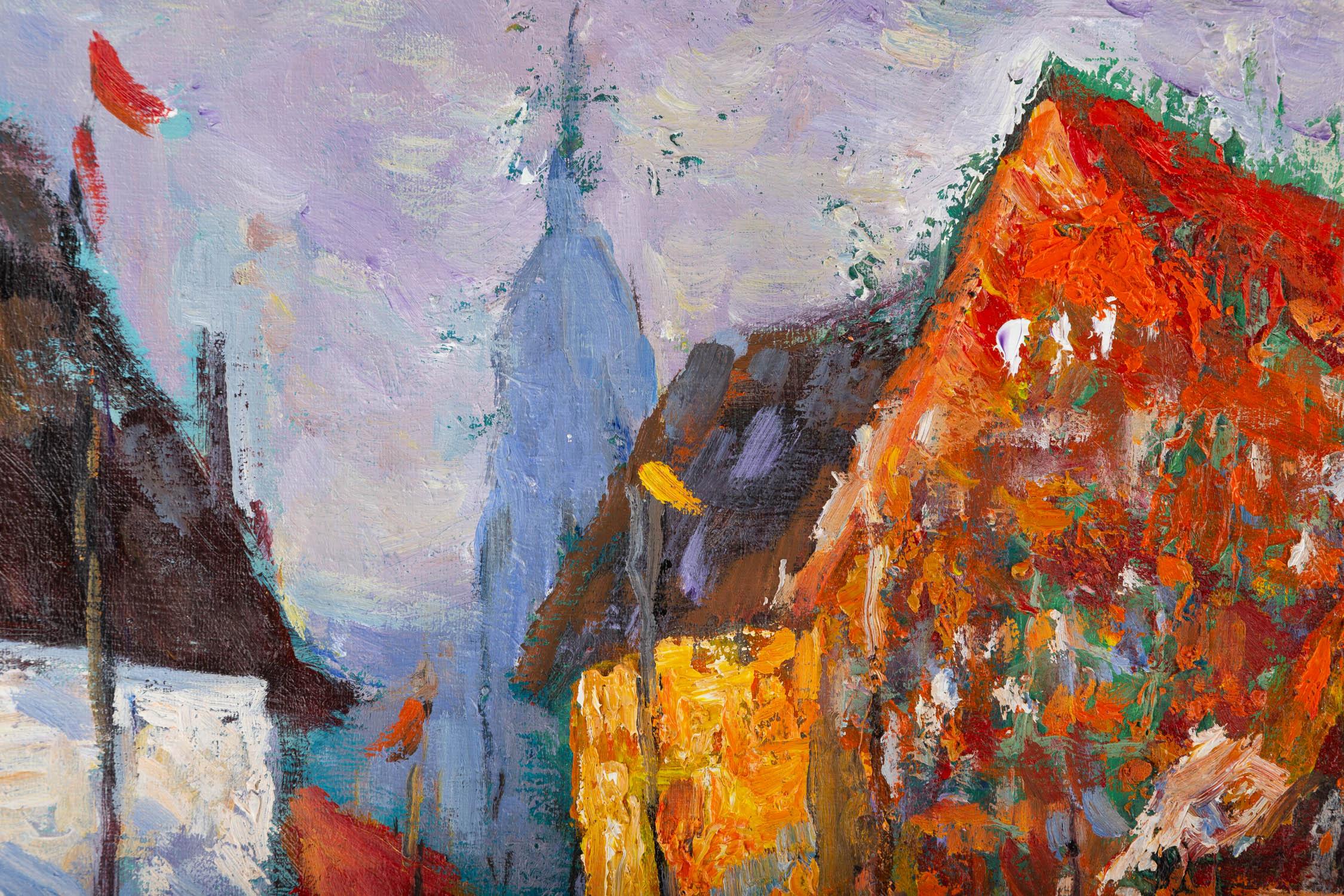 Qi Chen Landschaft, Original, Ölgemälde auf Leinwand, „Nachtlicht“ im Angebot 2
