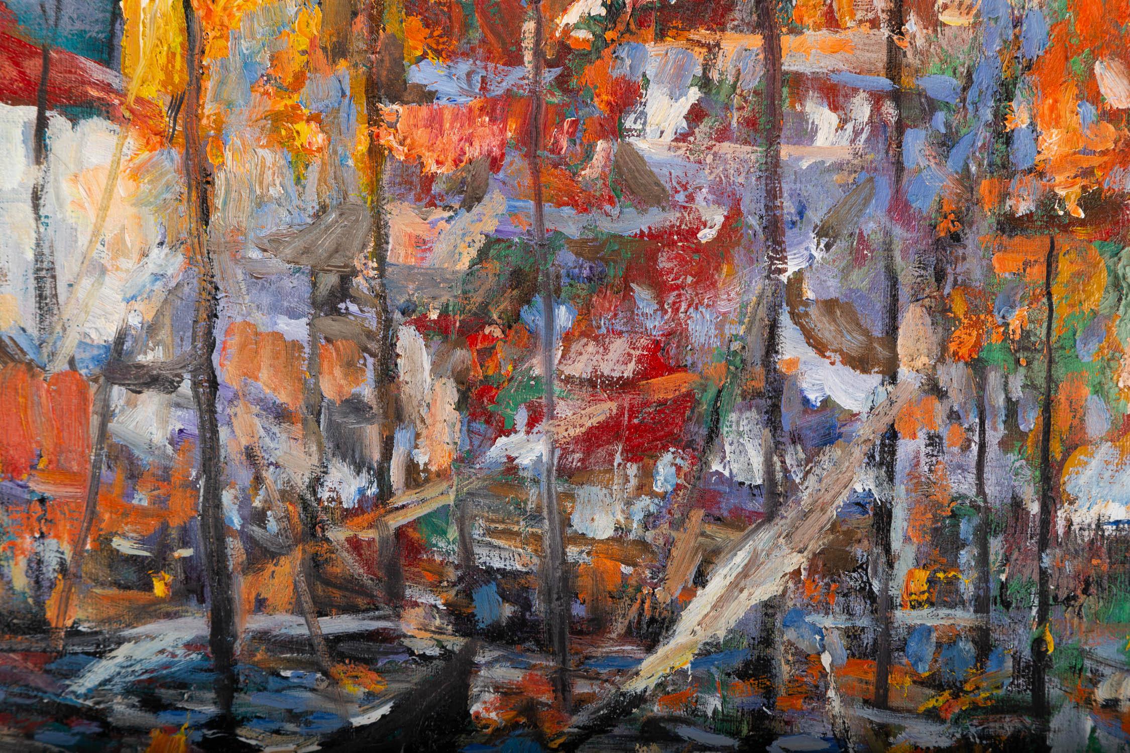 Qi Chen Landschaft, Original, Ölgemälde auf Leinwand, „Nachtlicht“ im Angebot 4