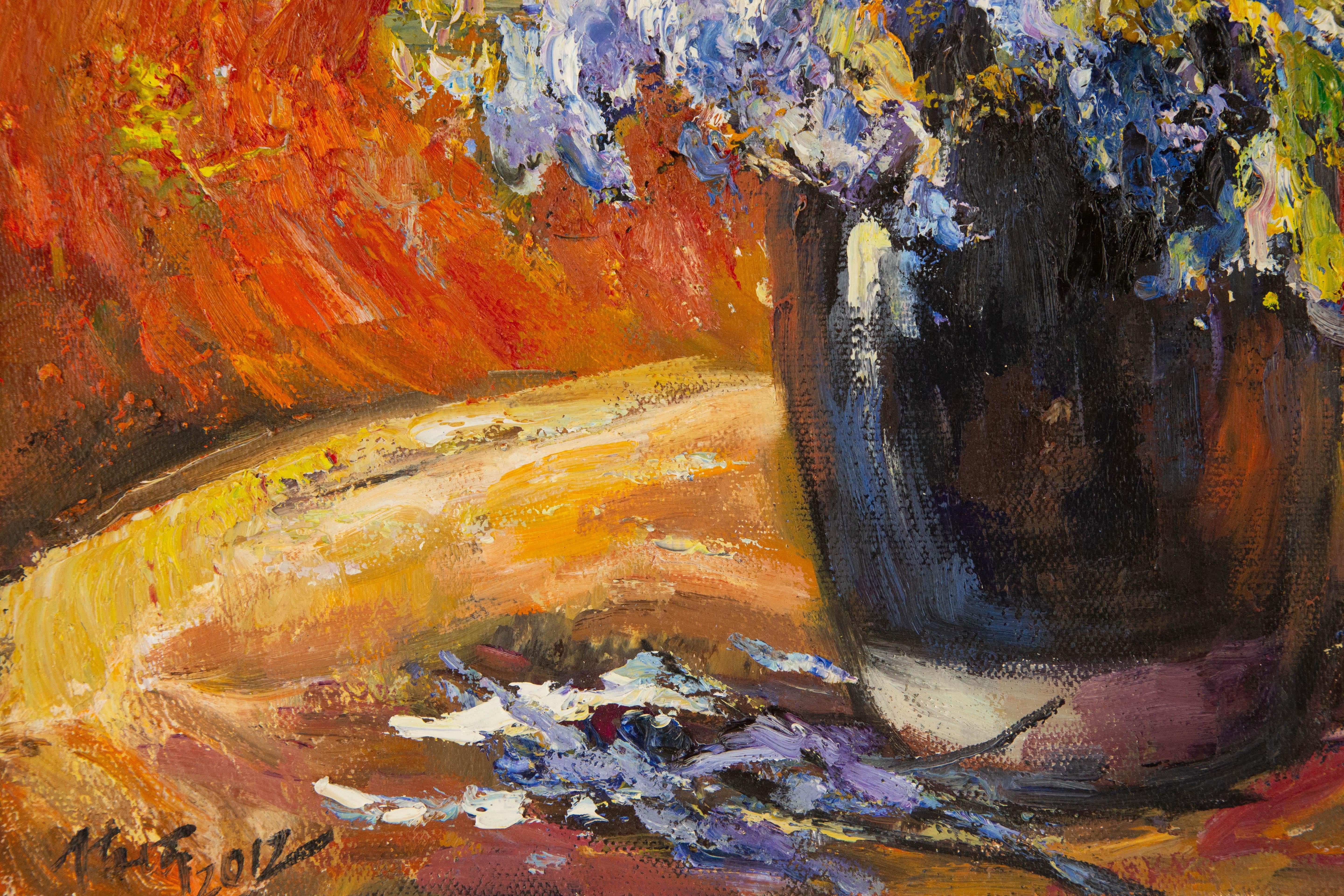 Qi Chen Still Life Original Oil On Canvas 