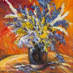 Qi Chen Still Life Original Oil On Canvas "Stillness And Motion"
