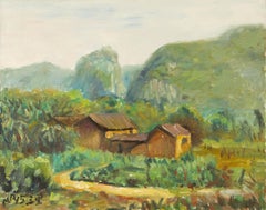 Qi Mo Paisaje Original Óleo Sobre Lienzo "Shanglin"