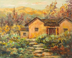 Qi Mo Landschaft Original Öl auf Leinwand "Shanglin Guming Haus"