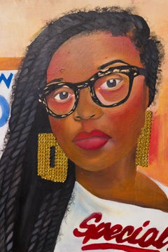 "An Invasion", Chicago, Woman figure, social change, Acrylic on Wood