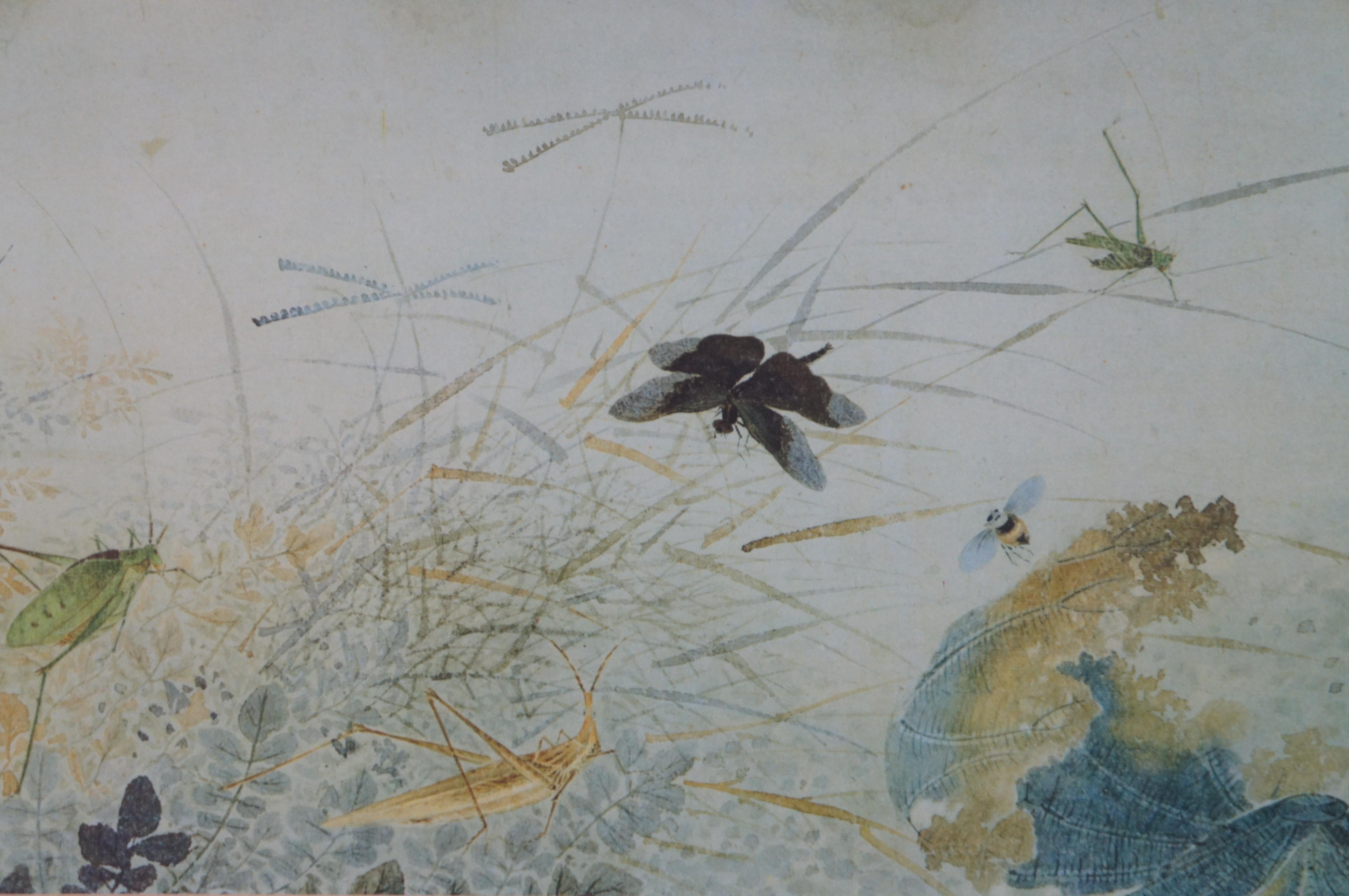 Qian Xuan Early Autumn Insects & Grass Chinese Chinoiserie Lithograph Print 43