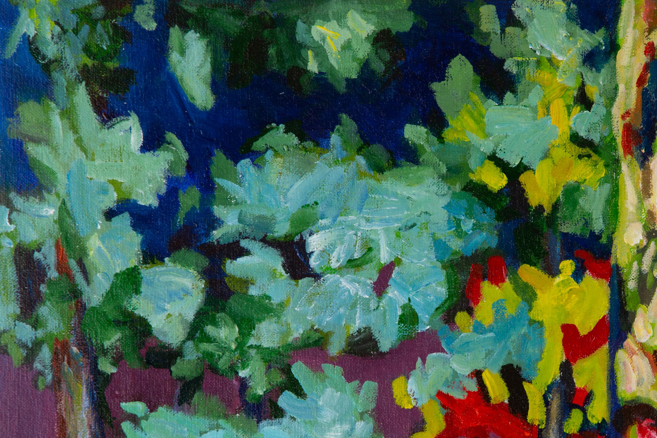 Qiang Feng Landschaft, Original, Ölgemälde auf Leinwand, „Colorful Path“ im Angebot 1