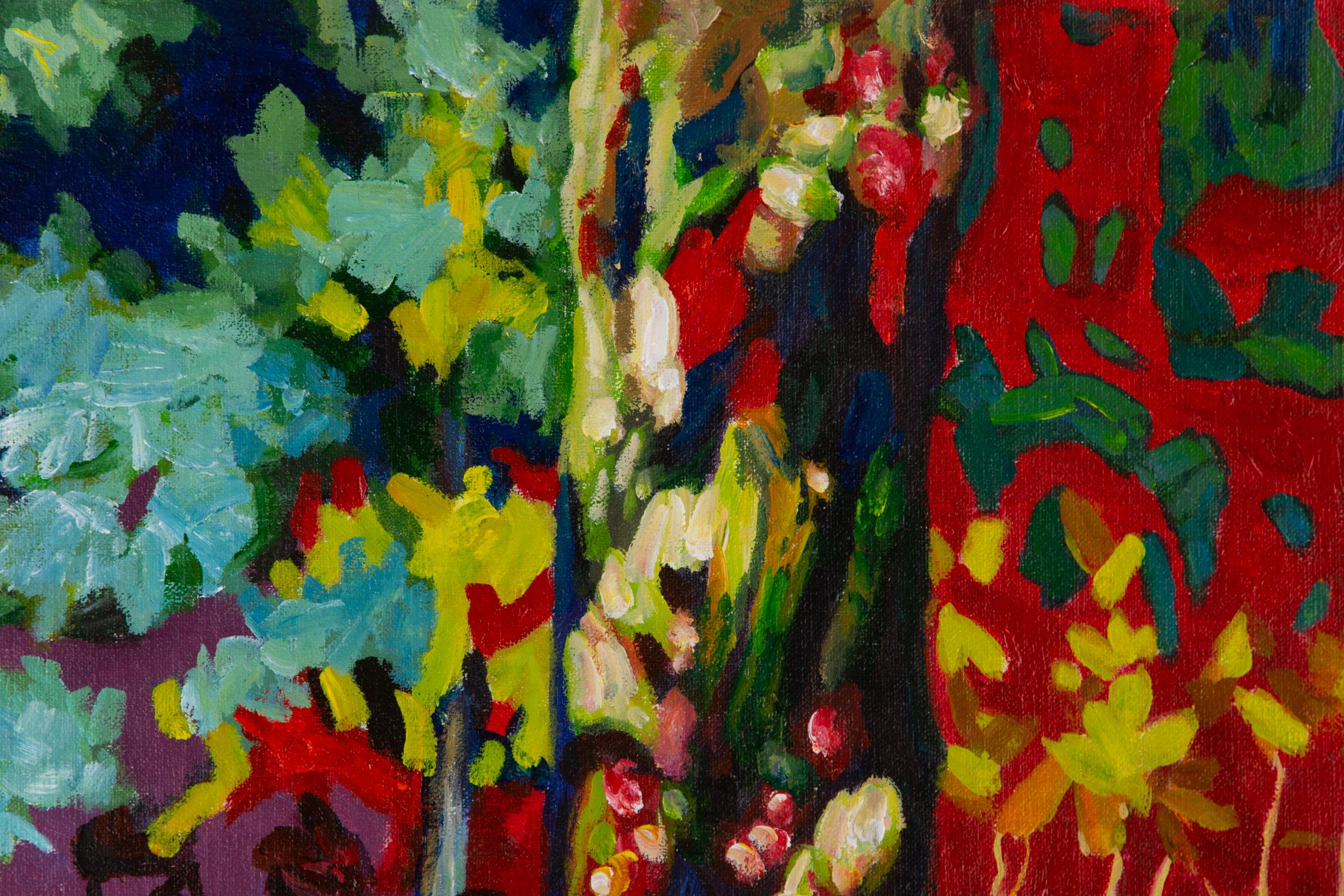 Qiang Feng Landschaft, Original, Ölgemälde auf Leinwand, „Colorful Path“ im Angebot 2