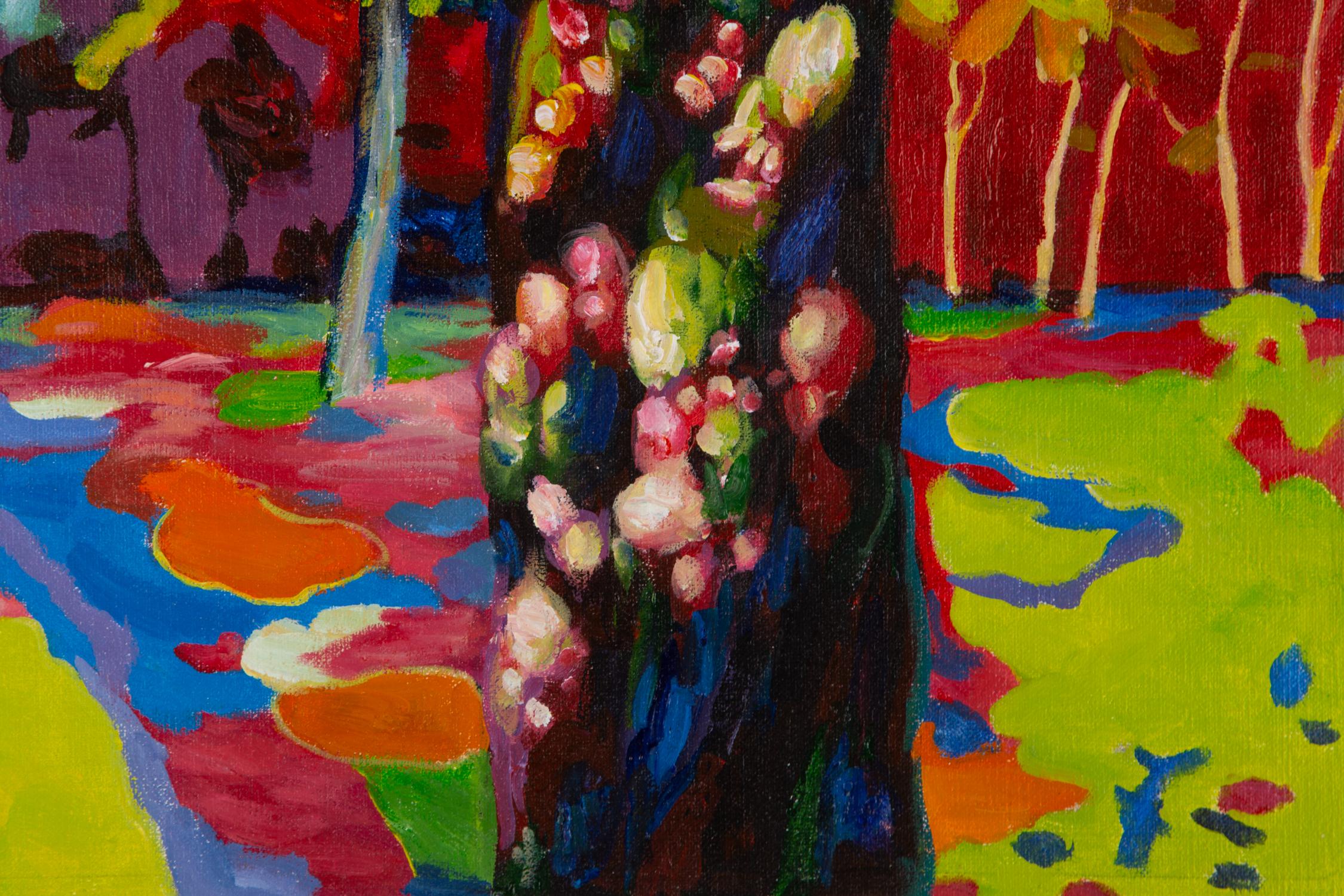 Qiang Feng Landschaft, Original, Ölgemälde auf Leinwand, „Colorful Path“ im Angebot 4